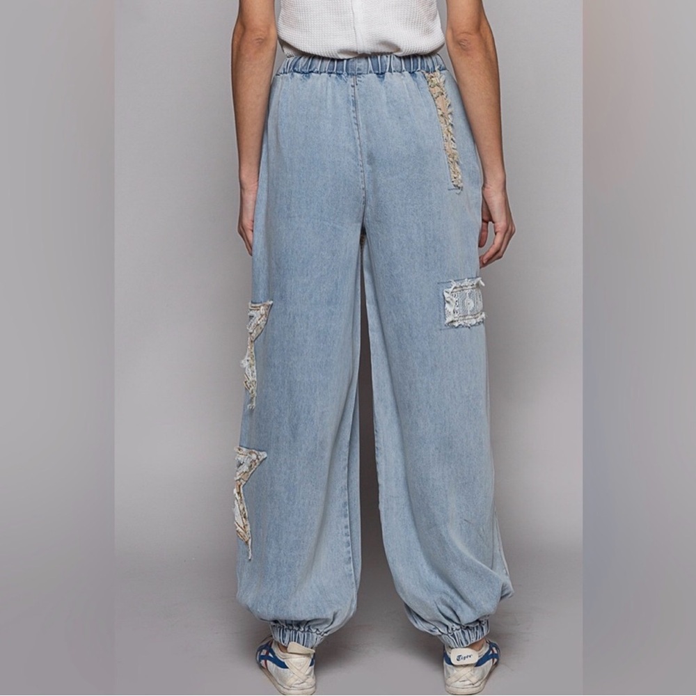 Star Patch Denim Joggers - image 6